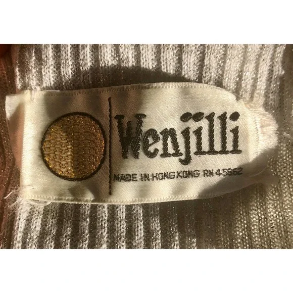 Vintage 70s Wenjilli Silver Lurex Maxi Dress| Small| Bust- 38| Vintage VTG - Picture 4 of 5